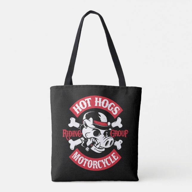 Hot Hogs™ Classic Black Double-Sided Tote Bag (Back)