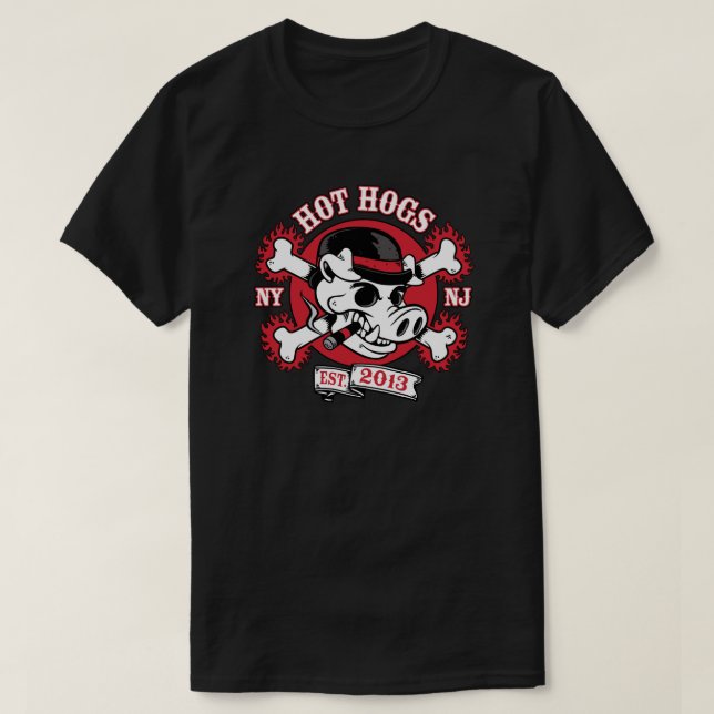 Hot Hogs™ Classic Mens Black Passenger T-Shirt (Design Front)