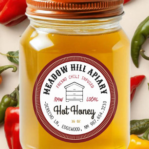 Hot Honey Label Fresno Chilli Infused Red Hive