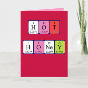 Hot Honey periodic table Valentine card