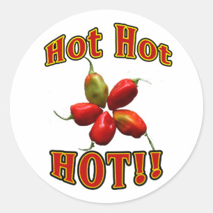 Hot Hot HOT Star Habanero Peppers Classic Round Sticker