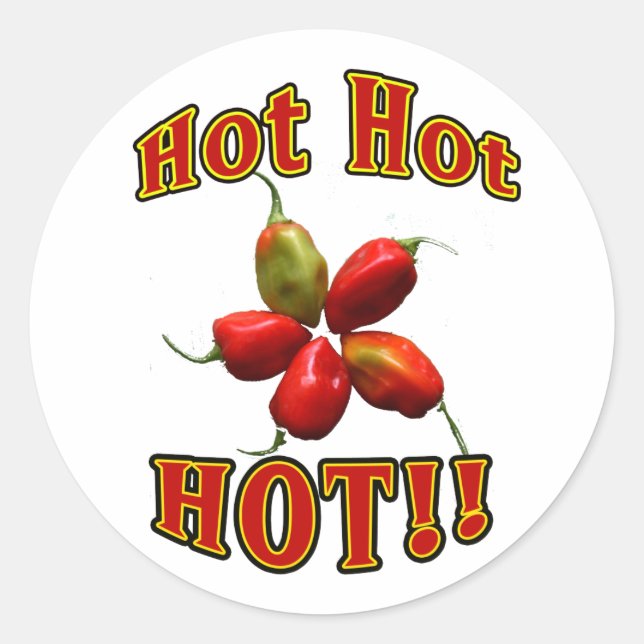 Hot Hot HOT Star Habanero Peppers Classic Round Sticker (Front)
