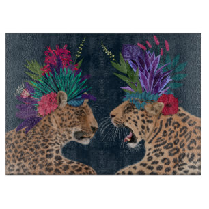 Hot House Leopards   A Couple Cutting Board