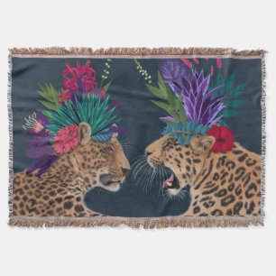 Hot House Leopards A Couple Throw Blanket