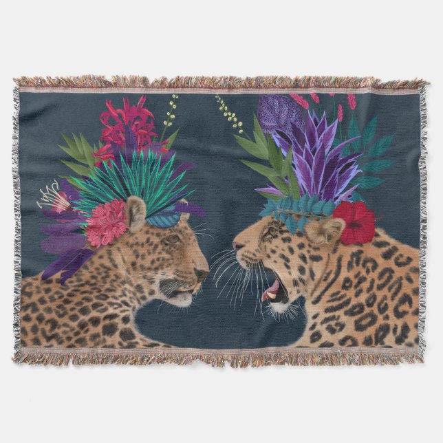 Hot House Leopards | A Couple Throw Blanket (Front)