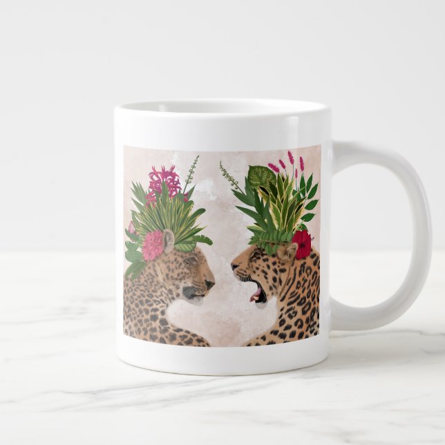 Hot House Leopards | A Pair Large Coffee Mug (Right)