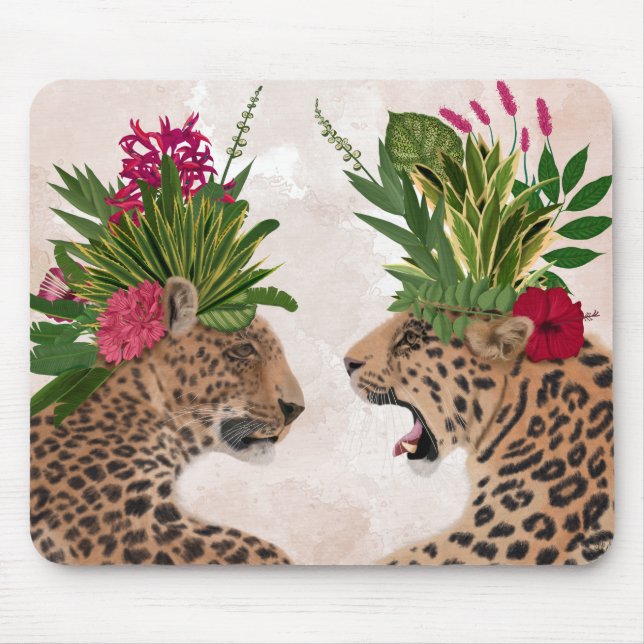Hot House Leopards | A Pair Mouse Mat (Front)