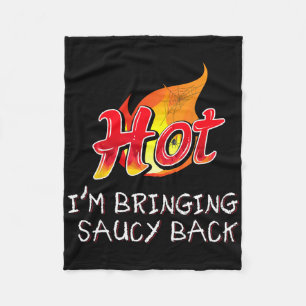 Hot I'm Extra Spicy Hot Packet Taco Sauce Group Ha Fleece Blanket