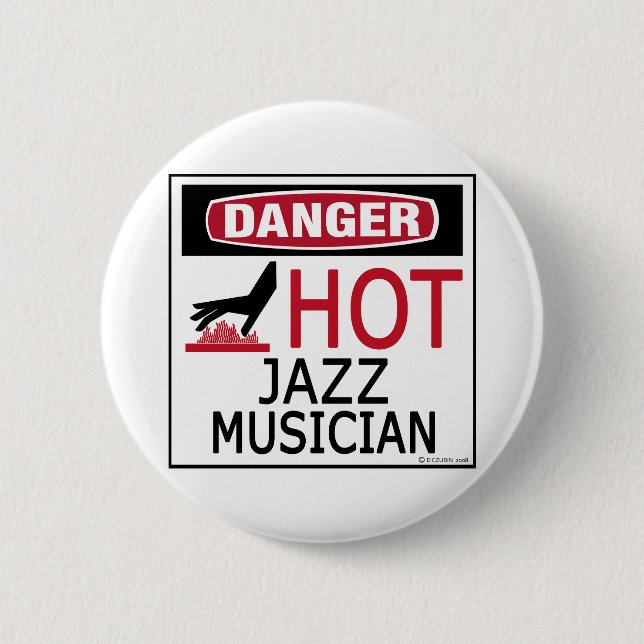 Hot Jazz Musician 6 Cm Round Badge (Front)