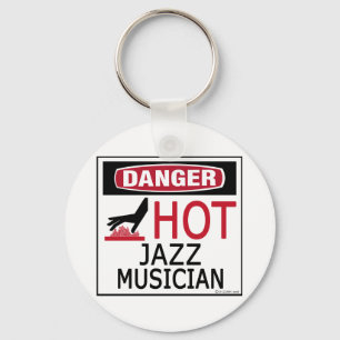 Hot Jazz Musician Key Ring