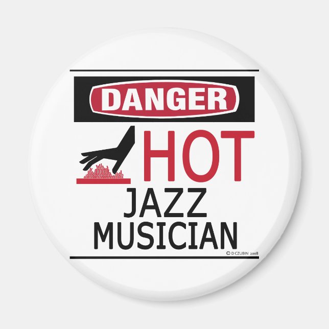 Hot Jazz Musician Magnet (Front)
