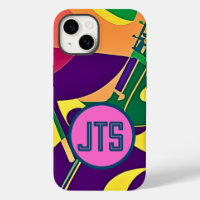 Hot Jazz w/Customised Monogram iPhone Case