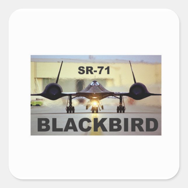 hot jet of black square sticker (Front)