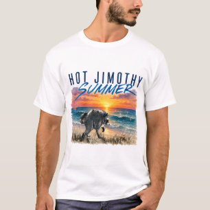 Hot Jimothy Summer Funny Racoon Beach Vintage T-Shirt