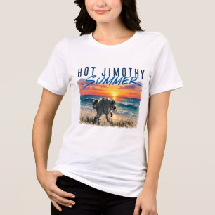 Hot Jimothy Summer Funny Racoon Beach Vintage Tri-Blend Shirt