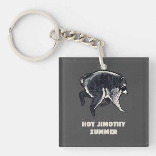 Hot Jimothy Summer Funny Racoon Meme Animal Key Ring