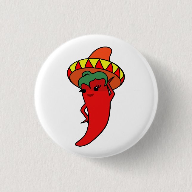 Hot Kawaii Pepper Diva 3 Cm Round Badge (Front)