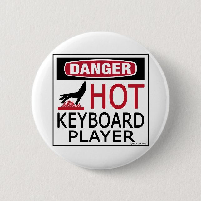 Hot Keyboard Player 6 Cm Round Badge (Front)