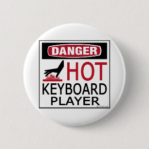 Hot Keyboard Player 6 Cm Round Badge