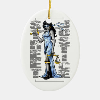 Hot Lady Justice by Street Justice Ceramic Tree Decoration