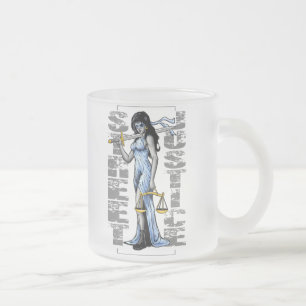 Hot Lady Justice by Street Justice Frosted Glass Coffee Mug