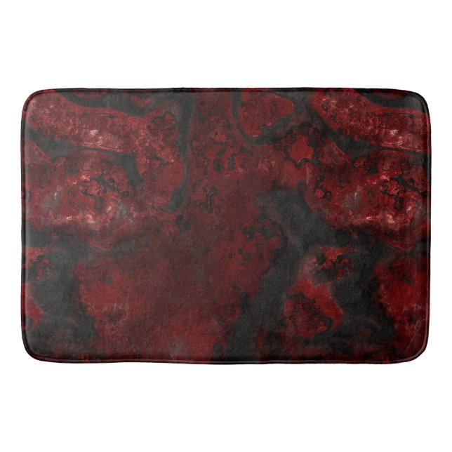 Hot Lava and Ash Stone Abstract Bath Mat (Front)