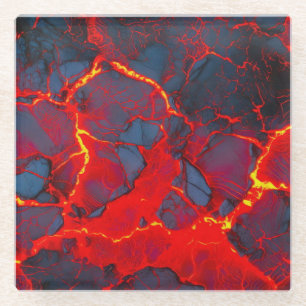 Hot Lava Surface (Style 1) Oil Painting Glass Coaster