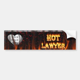 Hot Lawyer fire and flames red marble Bumper Sticker