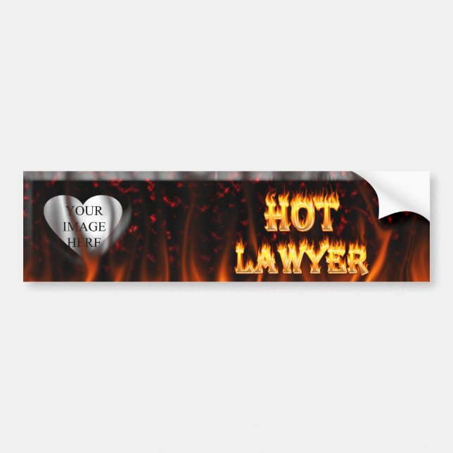Hot Lawyer fire and flames red marble Bumper Sticker (Front)