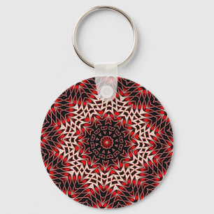 Hot Leaf Kaleidoscope Key Ring