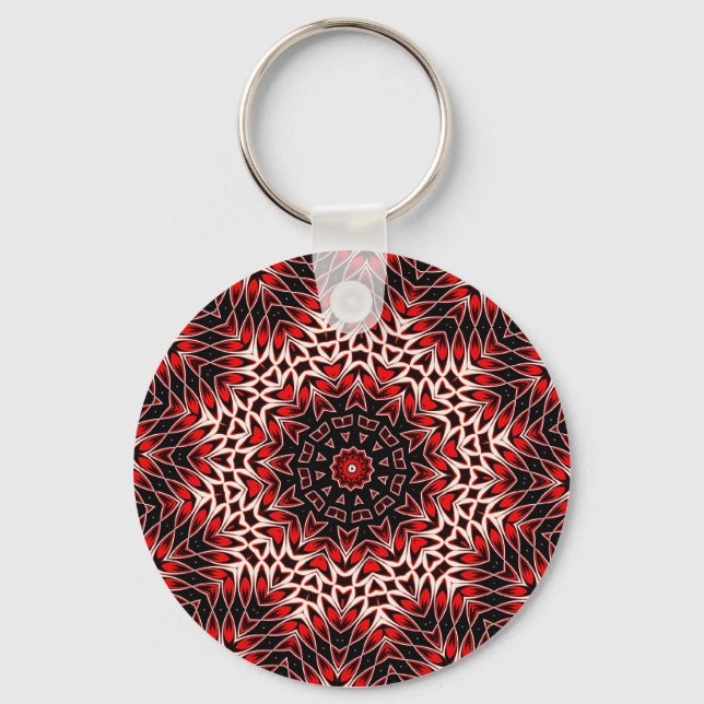 Hot Leaf Kaleidoscope Key Ring (Front)
