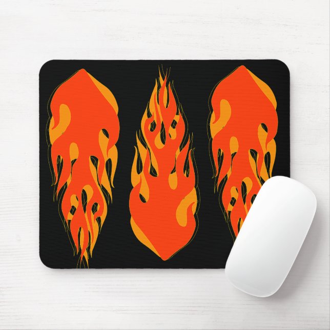 Hot Lick Flames Mouse Mat (With Mouse)