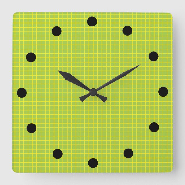 Hot Lime Tiles Square Wall Clock (Front)