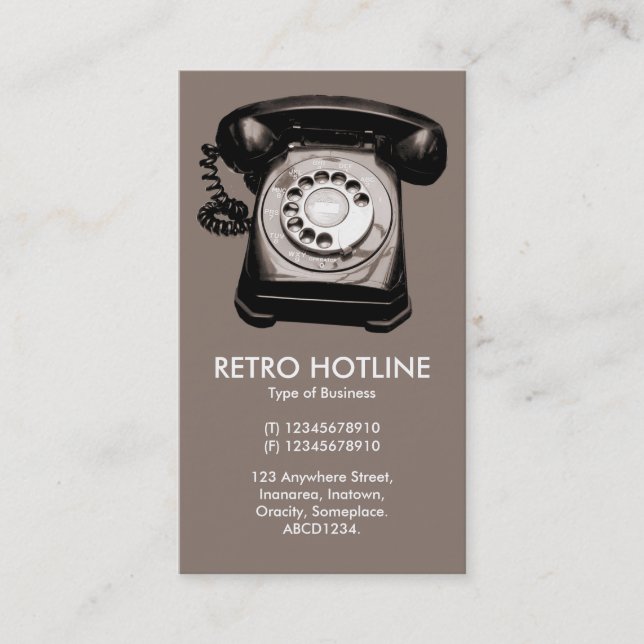 Hot Line - (8A796F) Business Card (Front)