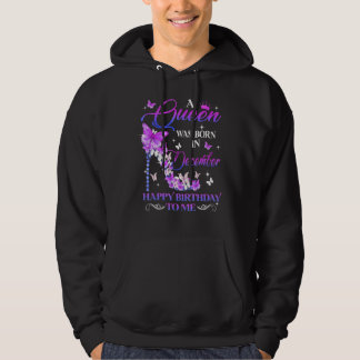 Hot Lips A Queen Was Born In December Happy Birthd Hoodie