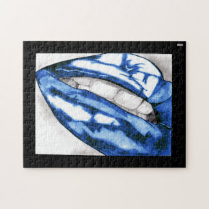 Hot Lips (Blue) Jigsaw Puzzle