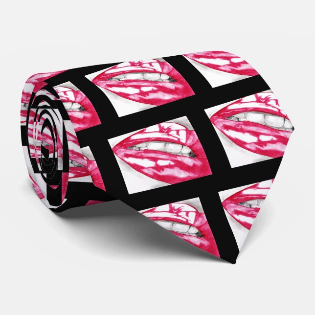 Hot Lips Fuschia/Black Tie (Rolled)