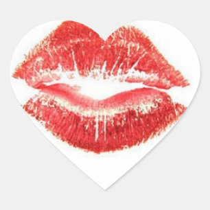 HOT LIPS HEART STICKER