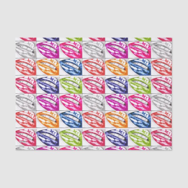 Hot Lips Pop Art Tissue Paper (Front)