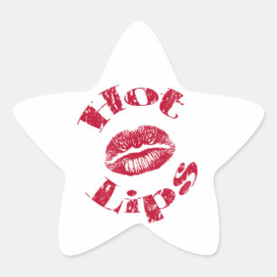 Hot Lips, Red Lips Star Sticker