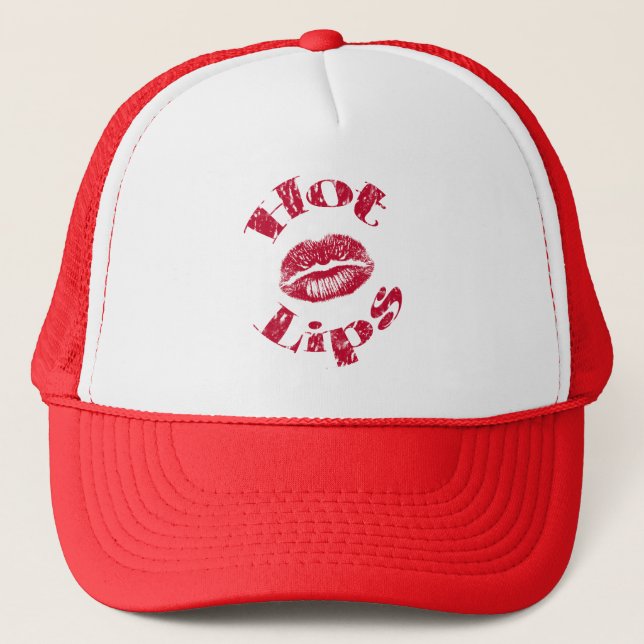 Hot Lips, Red Lips Trucker Hat (Front)
