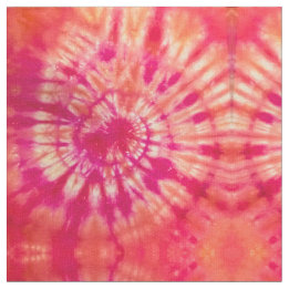 Hot Magenta and Orange Tie Dye Fabric