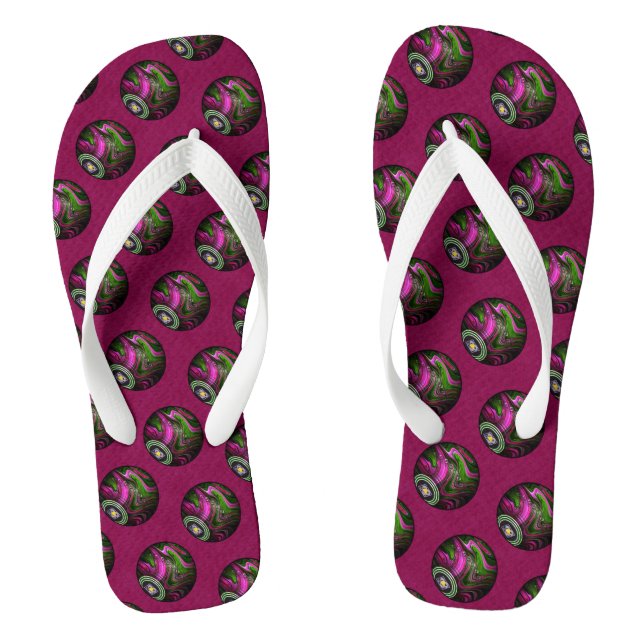 Hot Magenta Lawn Bowls, Thongs (Footbed)