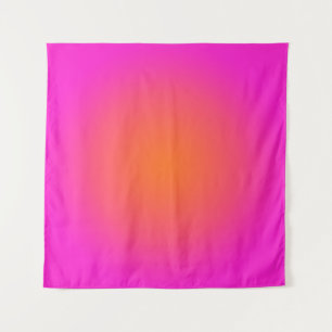 Hot Magenta Pink and Bright Orange Aura Ombre Tapestry