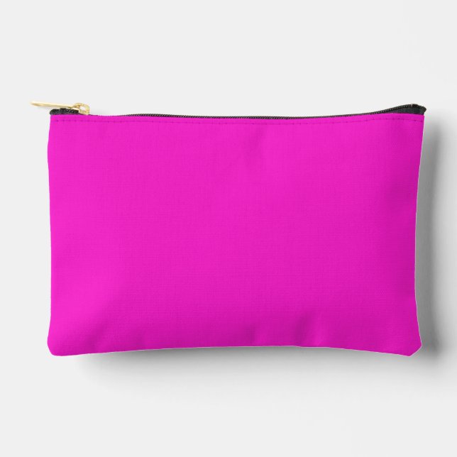 Hot Magenta Solid Colour Accessory Pouch (Front)
