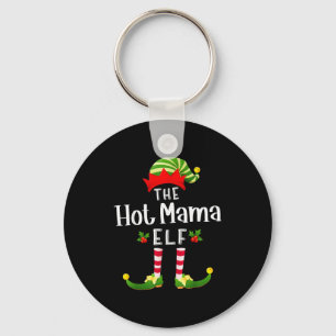 Hot Mama Christmas Elf Matching Pajama X-mas Party Key Ring