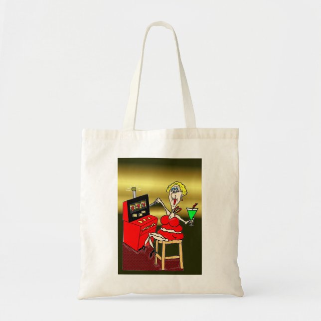 hot mama lucky 7's slot machine martini tote bag (Front)