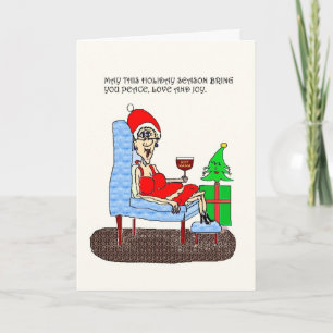 HOT MAMA PEACE LOVE AND JOY CHRISTMAS CARD