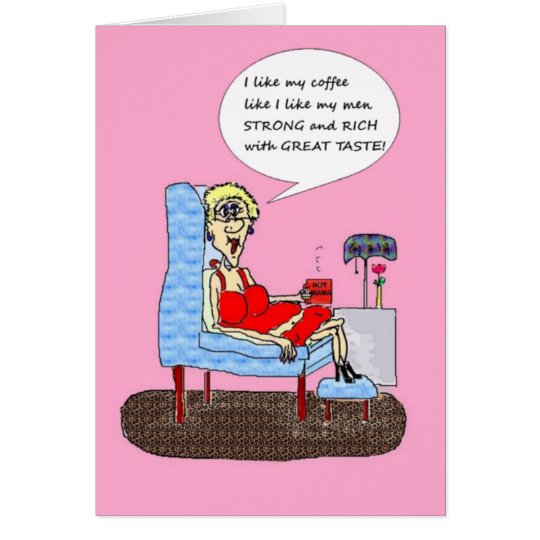 HOT MAMA'S MEN AND COFFEE FUNNY BIRTHDAY CARD