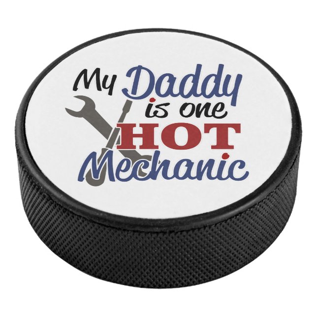 Hot Mechanic Dad Hockey Puck (3/4)